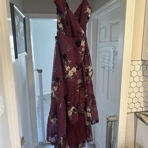 Floral Burgundy Maxi Dress